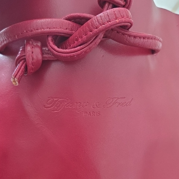 Tiffany &  Fred Paris Chic Red Leather Backpack - Picture 2 of 15